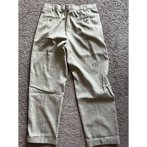 Perry Ellis Portfolio Pleated Front Dress Pant Size 33x30 Cuffed Gray Nice - Picture 3 of 5